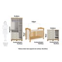 Ver imagem 3 de Quarto de Bebê Completo Berço 3 em 1 Guarda-Roupa Cômoda MDF Nina Espresso Móveis Off White/Amêndoa