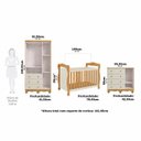 Ver imagem 5 de Quarto de Bebê com Berço 3 em 1 Guarda-Roupa Cômoda 100% MDF Nina Espresso Móveis Amêndoa/Off W