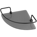 Ver imagem 1 de Kit Suporte Prateleira Porta Shampoo Condicionador Canto Banheiro Vidro Preto Fumê Único