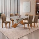 Ver imagem 7 de Mesa de Jantar Yasmin 180cm Tampo MDF Vidro Canto Copo com 6 Cadeiras Lorena