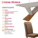 Ver imagem 2 de Mesa de Jantar Yasmin 180cm Tampo MDF Vidro Canto Copo com 6 Cadeiras Lorena