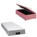 Ver imagem 1 de Cama Box Baú Blindada com Colchão Riviera Molas Ensacadas 25cm:suede Rosa/solteiro