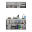 Ver imagem 4 de Conjunto Lavanderia Multiuso Armário Aéreo e Balcão 4 Portas Multimóveis Mp5054 Branco