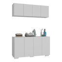 Ver imagem 2 de Conjunto Lavanderia Multiuso Armário Aéreo e Balcão 4 Portas Multimóveis Mp5054 Branco