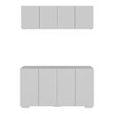 Ver imagem 3 de Conjunto Lavanderia Multiuso Armário Aéreo e Balcão 4 Portas Multimóveis Mp5054 Branco