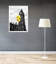 Ver imagem 2 de Quadro Decorativo Londres Balões Amarelos - 70x50cm:moldura Preta