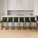 Ver imagem 1 de Banqueta Cozinha Alta com Encosto Kit 6 Lirina Industrial Preto Sintético Pu C05 - D’Rossi