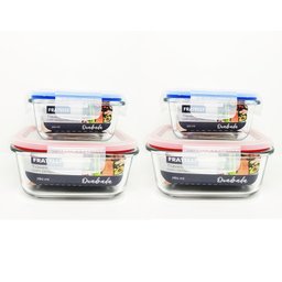 Kit Pote Refratário com Tampa Hermética e Travas Laterais 310ml e 780ml 4 Peças - Fratelli - 8