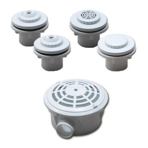 Kit Vinil 1 Aspiração 2 Retorno 1 Nivel 1 Drenos Abs Para Piscina