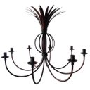 Ver imagem 1 de Lustre Grande Rustico Para Sala De Jantar Bola E Folhas