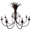 Ver imagem 4 de Lustre Grande Rustico Para Sala De Jantar Bola E Folhas