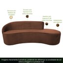 Ver imagem 3 de Sofá Curvo 4 Lugares 230cm Eron Braço Direito Veludo Camel - Nexta Casa