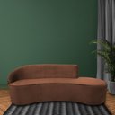 Ver imagem 2 de Sofá Curvo 4 Lugares 230cm Eron Braço Direito Veludo Camel - Nexta Casa