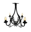 Ver imagem 1 de Lustre Preto Rustico Quatro Lâmpadas de Teto Decoração