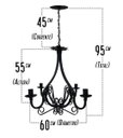Ver imagem 2 de Lustre Preto Rustico Quatro Lâmpadas de Teto Decoração