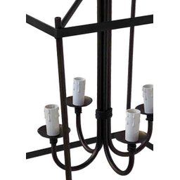 Lustre Grande Quadrado em Ferro para Decoração de Sítios e Fazendas - 4