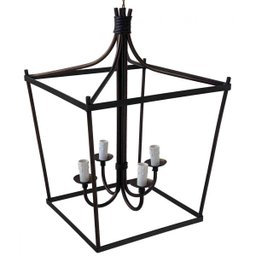 Lustre Grande Quadrado em Ferro para Decoração de Sítios e Fazendas - 1