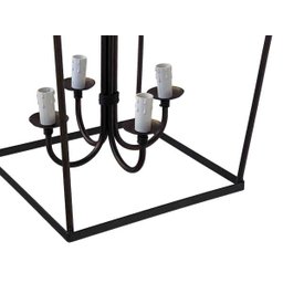 Lustre Grande Quadrado em Ferro para Decoração de Sítios e Fazendas - 6