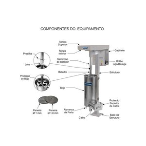 Despolpadeira de frutas 20 litros - DG20 - Selo Inmetro - Metvisa 220V