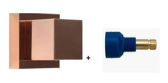 Acabamento Registro Quadrado 3/4 Rose Gold Brilhante + C Fabrimar