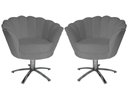 Ver imagem 1 de Kit 2 Poltronas Decorativa Pétala Base Giratória Metal Suede Cinza Mz Decor