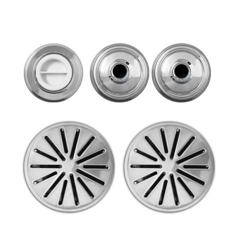 Kit 1 Dispositivo Aspiração 2 Retorno 2 Drenos Inox Para Piscina
