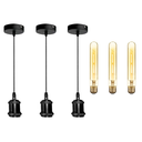Ver imagem 1 de Kit C/6 Pçs Luminária Lustre Pendente Vintage Fume C/lampada
