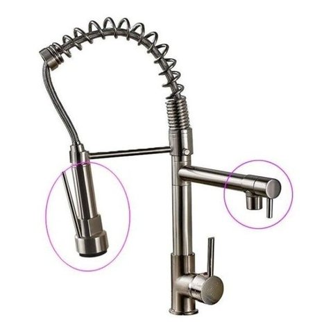 Torneira Monocomando Gourmet com Spray Móvel - 50cm Escovada