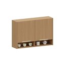 Ver imagem 1 de Armário Aéreo para Cozinha 120cm 2 Portas com Nicho Lúmina L Freijó/freijó