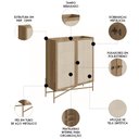 Ver imagem 3 de Armário Aparador Bar 2 Portas 93cm Arlo A10 Hanover/dourado - Mpozenato