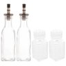 Porta Azeite e Vinagre Saleiro Pimenteiro Kit 4 Potes para Temperos Condimentos Vidro Lyor - 1