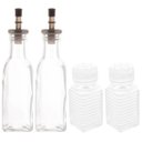 Ver imagem 1 de Porta Azeite e Vinagre Saleiro Pimenteiro Kit 4 Potes para Temperos Condimentos Vidro Lyor