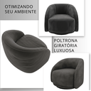 Ver imagem 3 de Poltrona Decorativa Nice Giratória Veludo Macio Premium Suporta 150kg Luxo Montada Design Curvo: Cin