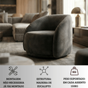 Ver imagem 6 de Poltrona Decorativa Nice Giratória Veludo Macio Premium Suporta 150kg Luxo Montada Design Curvo: Cin