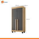 Ver imagem 3 de Armário Multiuso 2 Portas com Chave – Vertical com Prateleiras, para Quarto e Escritório