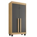 Ver imagem 2 de Armário Multiuso 2 Portas com Chave – Vertical com Prateleiras, para Quarto e Escritório