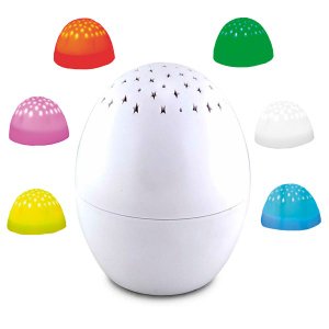 Luminária Musical Para Bebês Musicas de Ninar Sons da Natureza Teto Estrelado Formato de Ovo