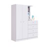 Guarda Roupa Infantil Minimalista Branco Ezra Shop Jm - 4