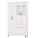 Ver imagem 1 de Guarda Roupa Solteiro 103cm com Espelho Ideal Flex Branco - Vila Rica