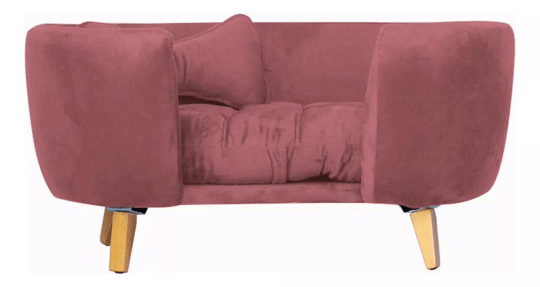 Cama Poltrona Sofá Pet Cão Gato Hannah Luxo Suede Rose - Incasa Decor