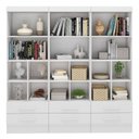 Ver imagem 3 de Estante para Livros Modulare 6 Gavetas 12 Prateleiras Branco - Panorama Móveis