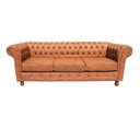 Ver imagem 1 de Sofá Chesterfield Luiz XV 2,30 c. Ecológico Caramelo sala de estar/recepção/ barbearia