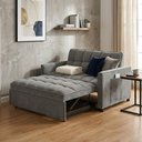 Ver imagem 1 de Sofá Cama Miami 2 Lugares Funcional Compacto com Molas Bonnel e Conforto Prolongado - Cinza