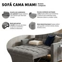 Ver imagem 3 de Sofá Cama Miami 2 Lugares Funcional Compacto com Molas Bonnel e Conforto Prolongado - Cinza