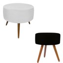 Ver imagem 1 de Puf Puff Redondo Combo Decoração Um Preto E Um Branco