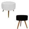 Puf Puff Redondo Combo Decoração Um Preto E Um Branco - 1