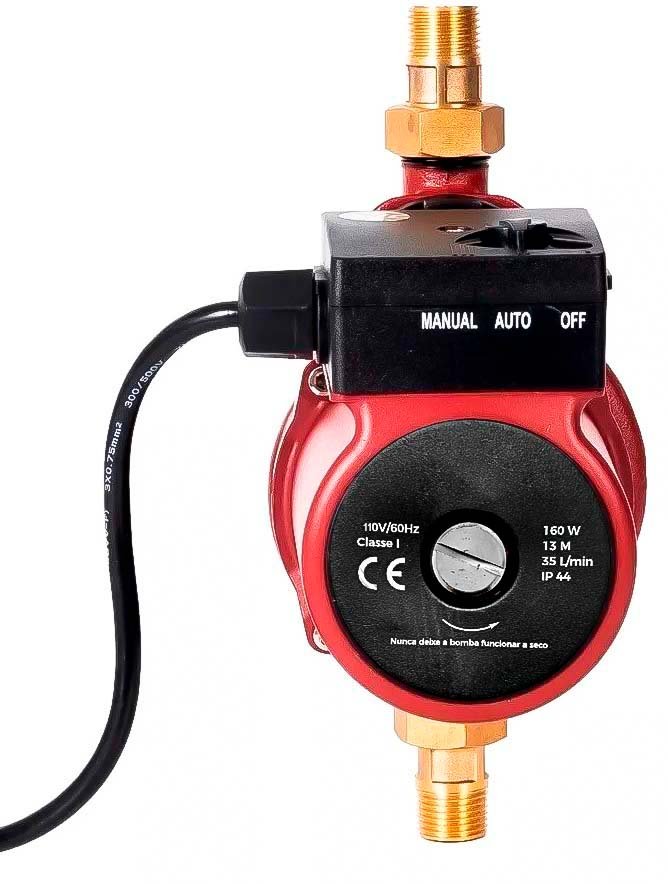 Bomba Pressurizadora 13mca 160w até 4 Pontos Agua Fria e Quente 110v - Torneira, Ducha e Chuveiro