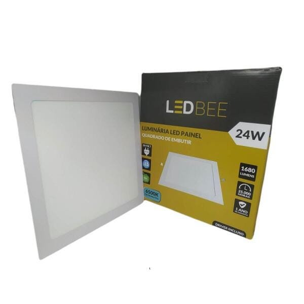 Painel LED Embutir Quadrado 24W Branca LEDbee - 1