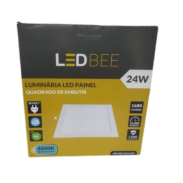 Painel LED Embutir Quadrado 24W Branca LEDbee - 3