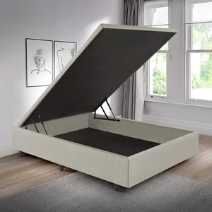 Cama Box Baú Viúva 120x203x42 Cm Corino Linho com Pistão a Gás